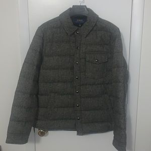Polo Ralph Lauren Large Grey Herringbone Puffer Jacket